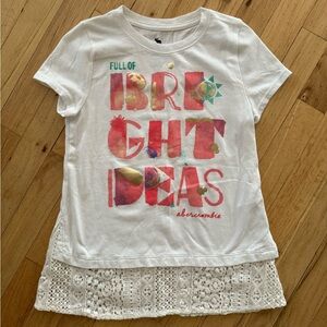 Abercrombie kids t shirt with lace trim